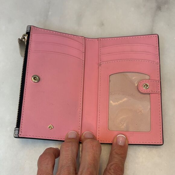 KATE SPADE Bradley Gingham Print Leather Bifold Wallet - Picture 13 of 16